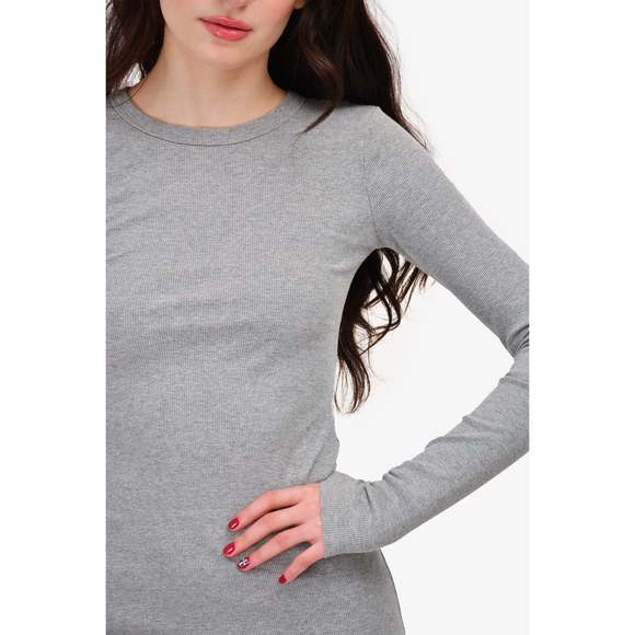 Eterne Grey Knit Ribbed Maxi Dress Size S - Picture 2 of 3